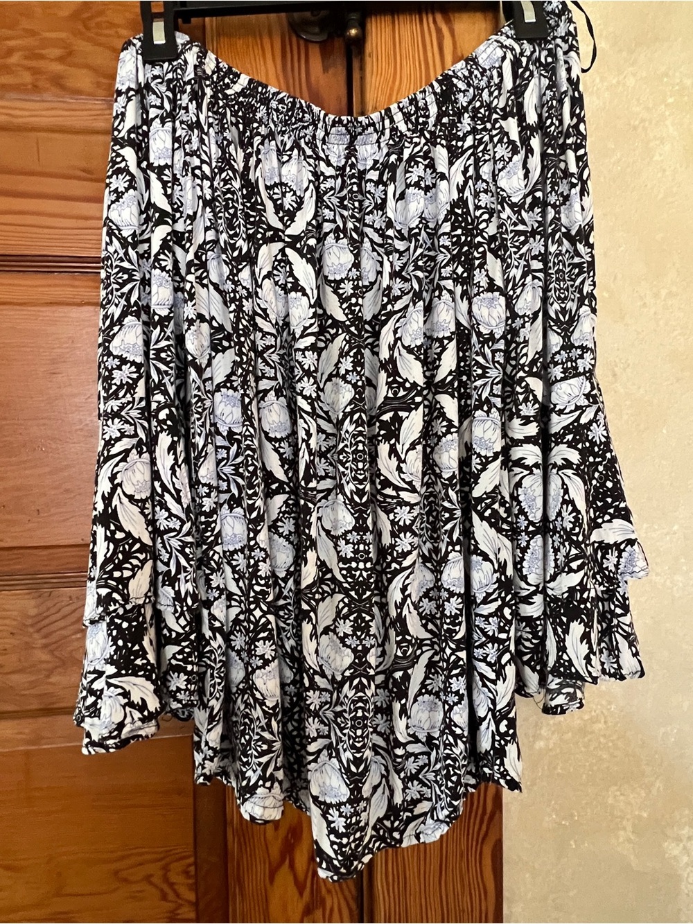 Solitaire Black & White Floral Circle Skirt